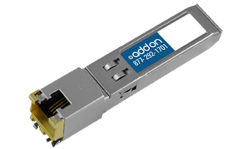 AddOn SFP (mini-GBIC) - 1 x RJ-45 10/100/1000Base-TX LAN - 1 - TAA Compliant - For Data Networking - Twisted PairGigabit E