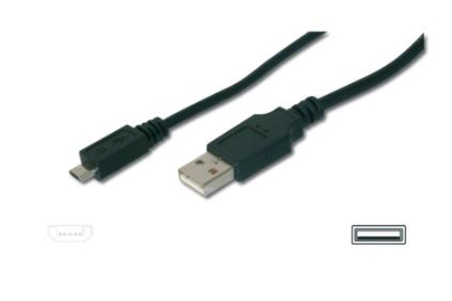 Assmann 3 m USB Datentransferkabel - Zweiter Anschluss: 1 x Micro USB Type B - Male - Abschirmung - Nickel Beschichteter S