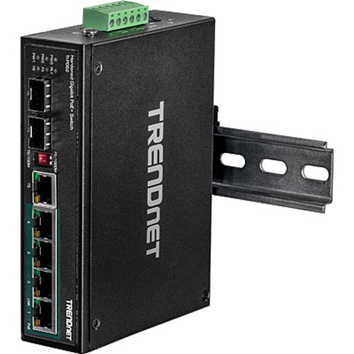 6-port hardened Industrial Gigabit PoE+ Switch (5 Gigabit / 1 shared SFP / 1 dedicated SFP)