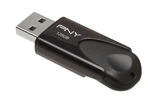 PNY Attaché 4 2.0 128 GB USB 2.0 Flash Drive - Black - 1 / Pack