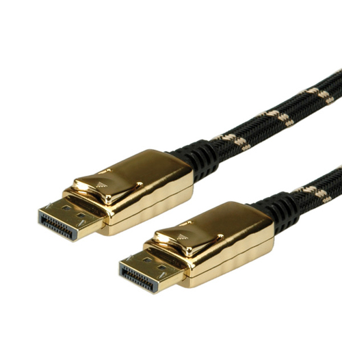 Roline Gold 1 m DisplayPort Datentransferkabel - Cable for Ultrabook, Notebook, PC, Monitor, TV, Projektor, Fernsehen, Blu